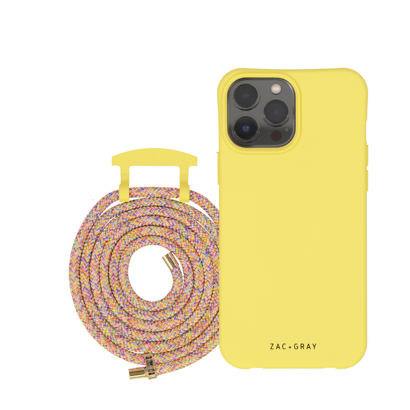 iPhone 12 and iPhone 12 Pro SUNSHINE YELLOW CASE + RAINBOW CORD