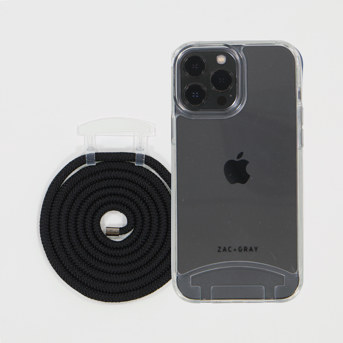 iPhone 11 Pro Max TRANSPARENT CASE + MIDNIGHT BLACK CORD