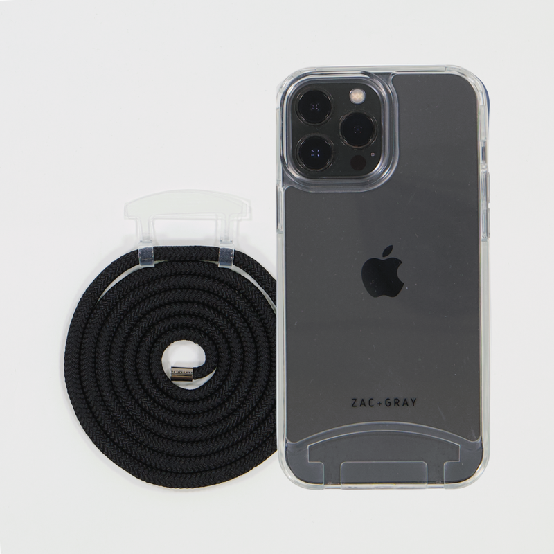 iPhone 11 Pro TRANSPARENT CASE + MIDNIGHT BLACK CORD