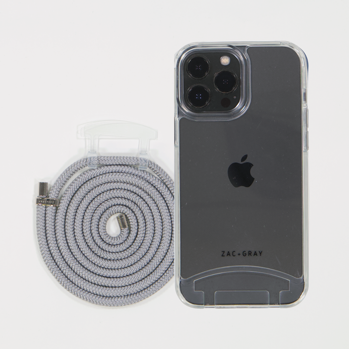 iPhone 12 Pro Max TRANSPARENT CASE + SILVER STORM CORD