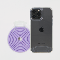 iPhone 11 Pro TRANSPARENT CASE + LAVENDER CORD