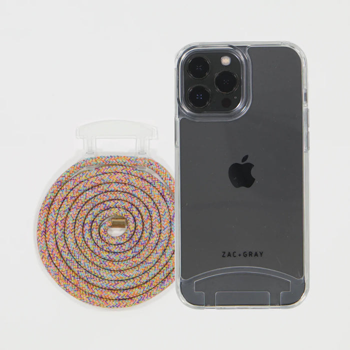 iPhone 13 Mini TRANSPARENT CASE + RAINBOW CORD