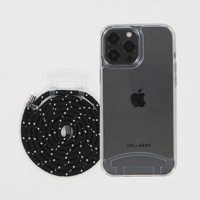 iPhone 14 Pro TRANSPARENT CASE + MIDNIGHT SKY CORD