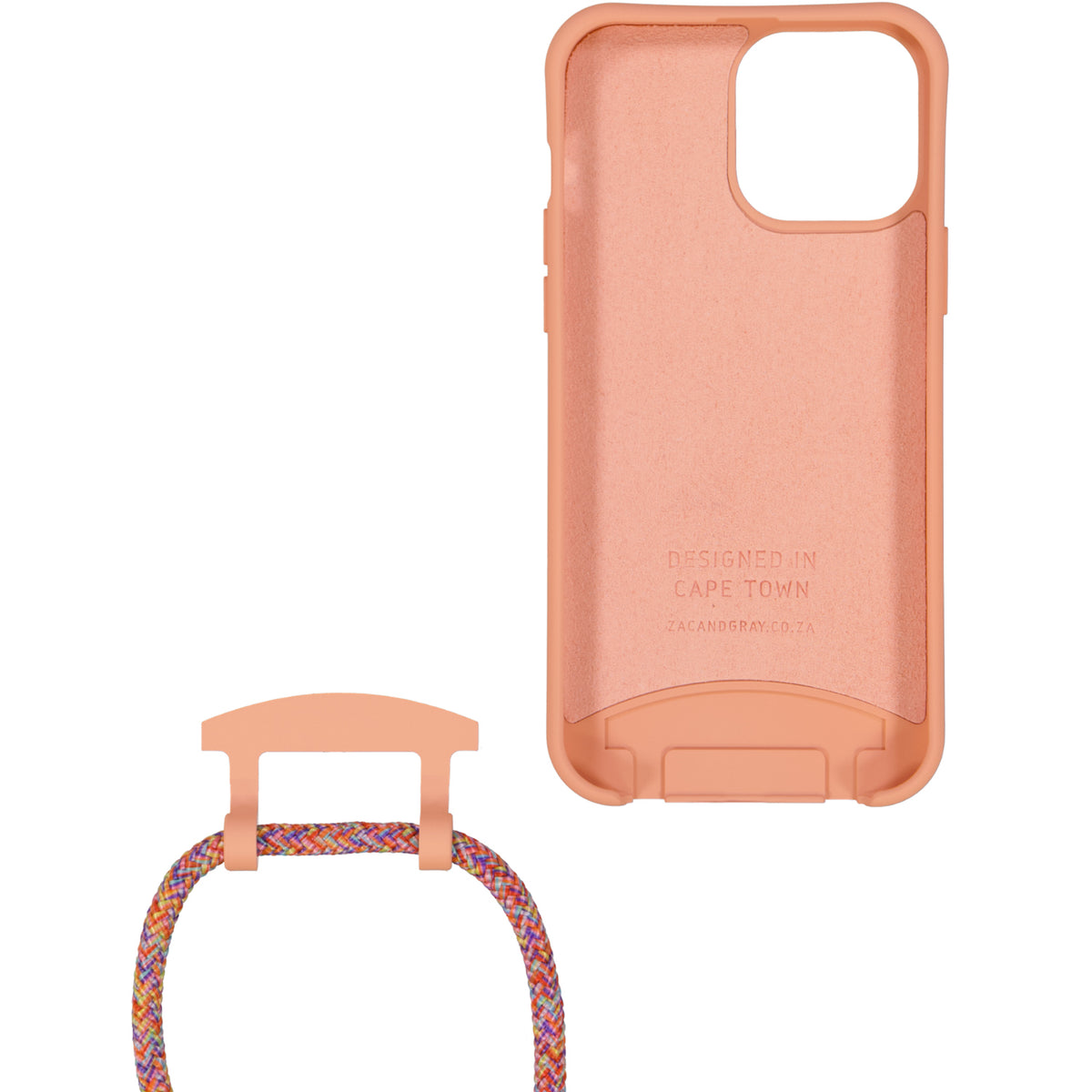 iPhone 11 Pro Max SUNSET CORAL CASE + RAINBOW RED CORD