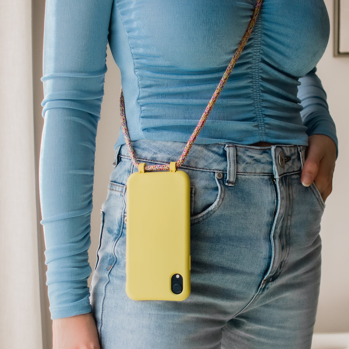 iPhone XR SUNSHINE YELLOW CASE + RAINBOW CORD