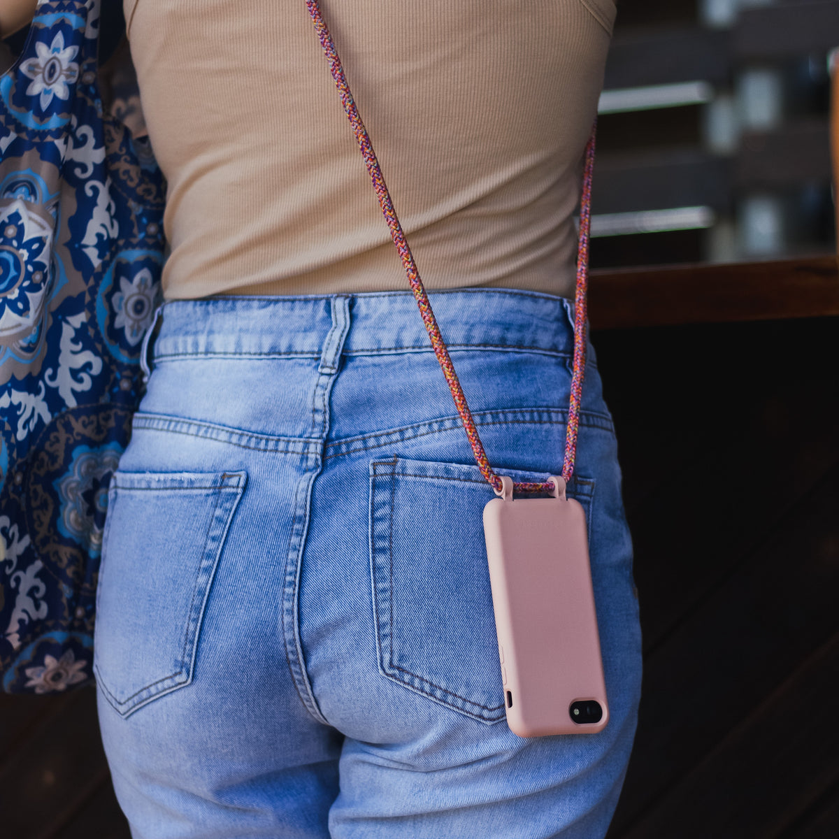 iPhone 11 ROSÉ PINK CASE + RAINBOW RED CORD