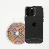 iPhone 14 Pro Max TRANSPARENT CASE + RAINBOW CORD