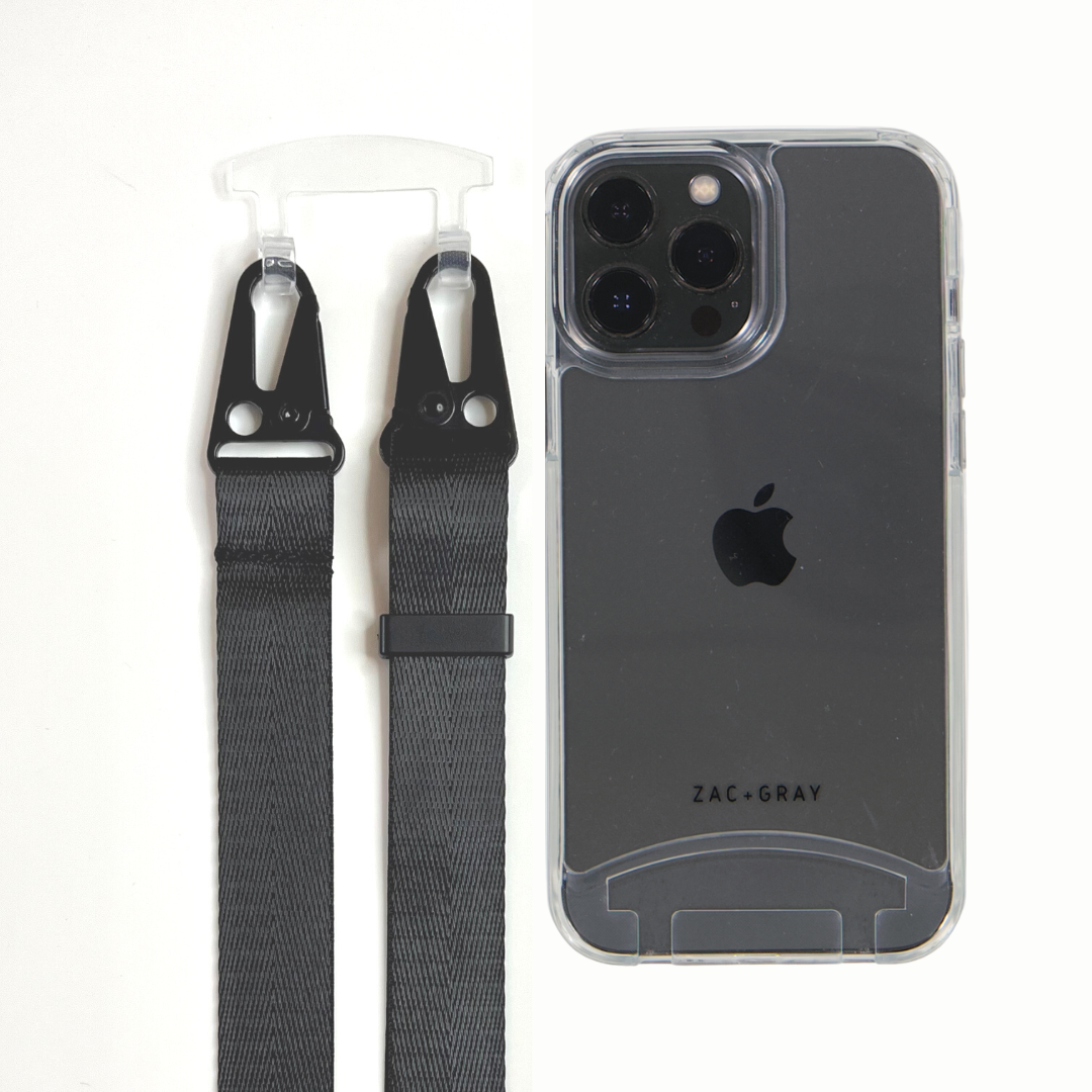 iPhone 14 TRANSPARENT CASE + MIDNIGHT BLACK STRAP